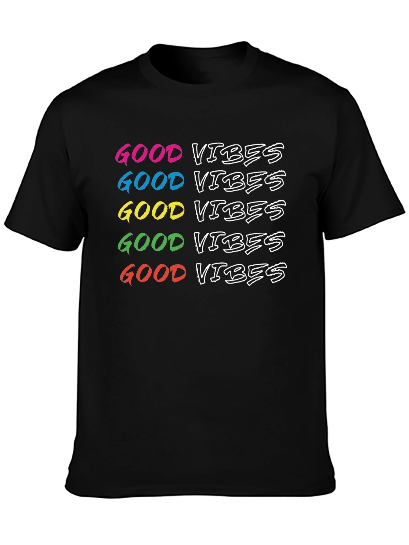 Good Vibes Rainbow Graphic T-Shirt