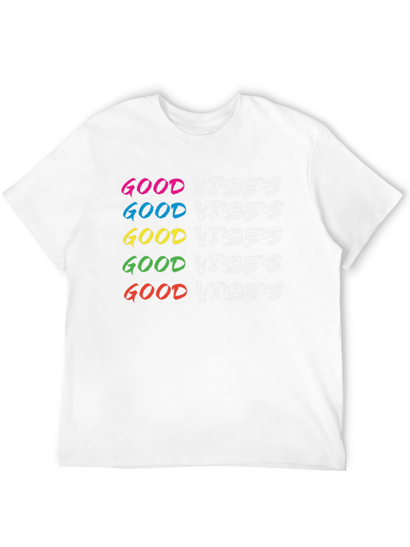 Good Vibes Rainbow Graphic T-Shirt