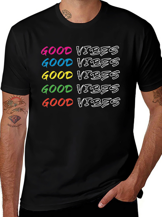 Good Vibes Rainbow Graphic T-Shirt