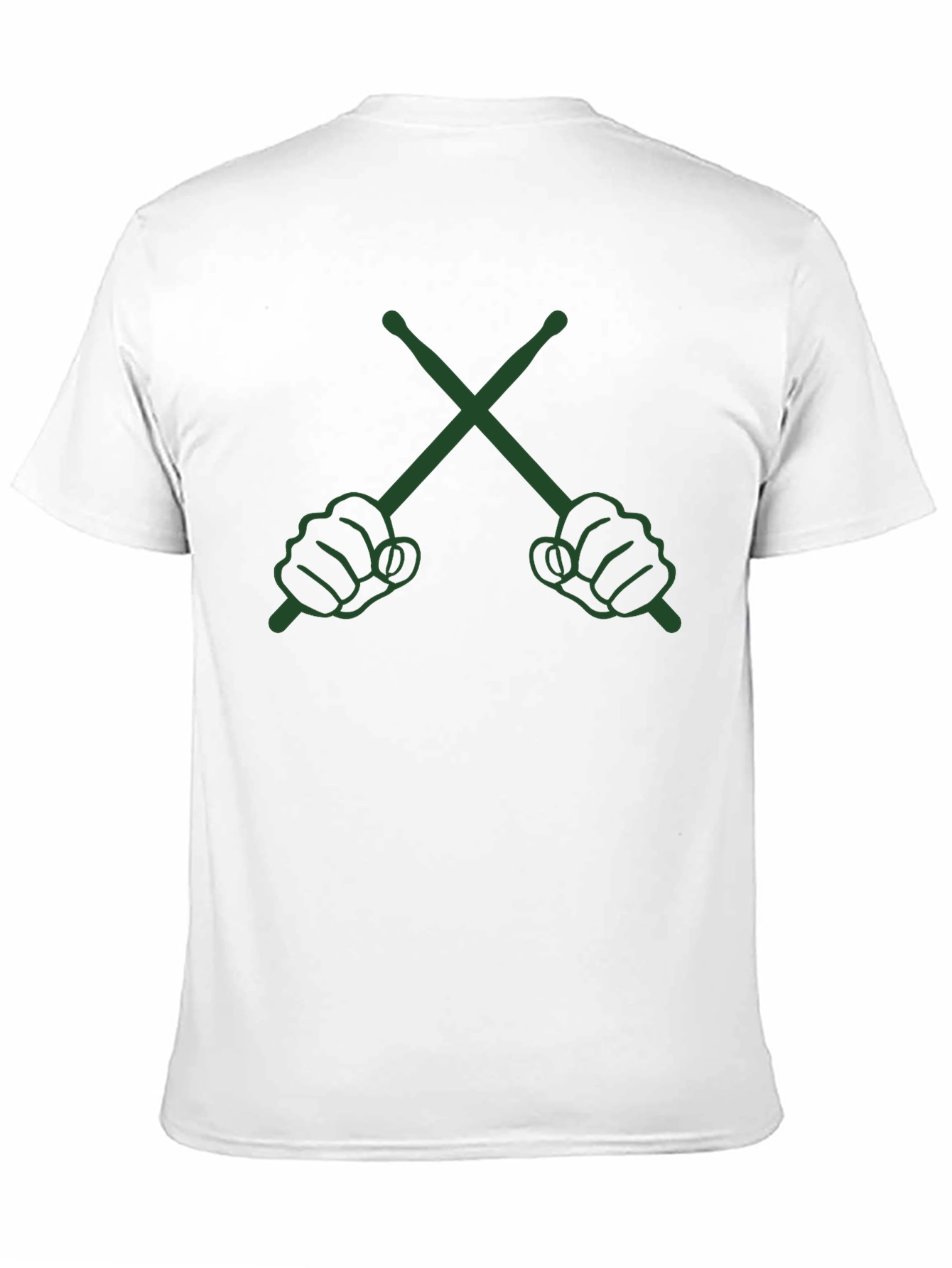Drummers Crossed Sticks Graphic T-Shirt - Black
