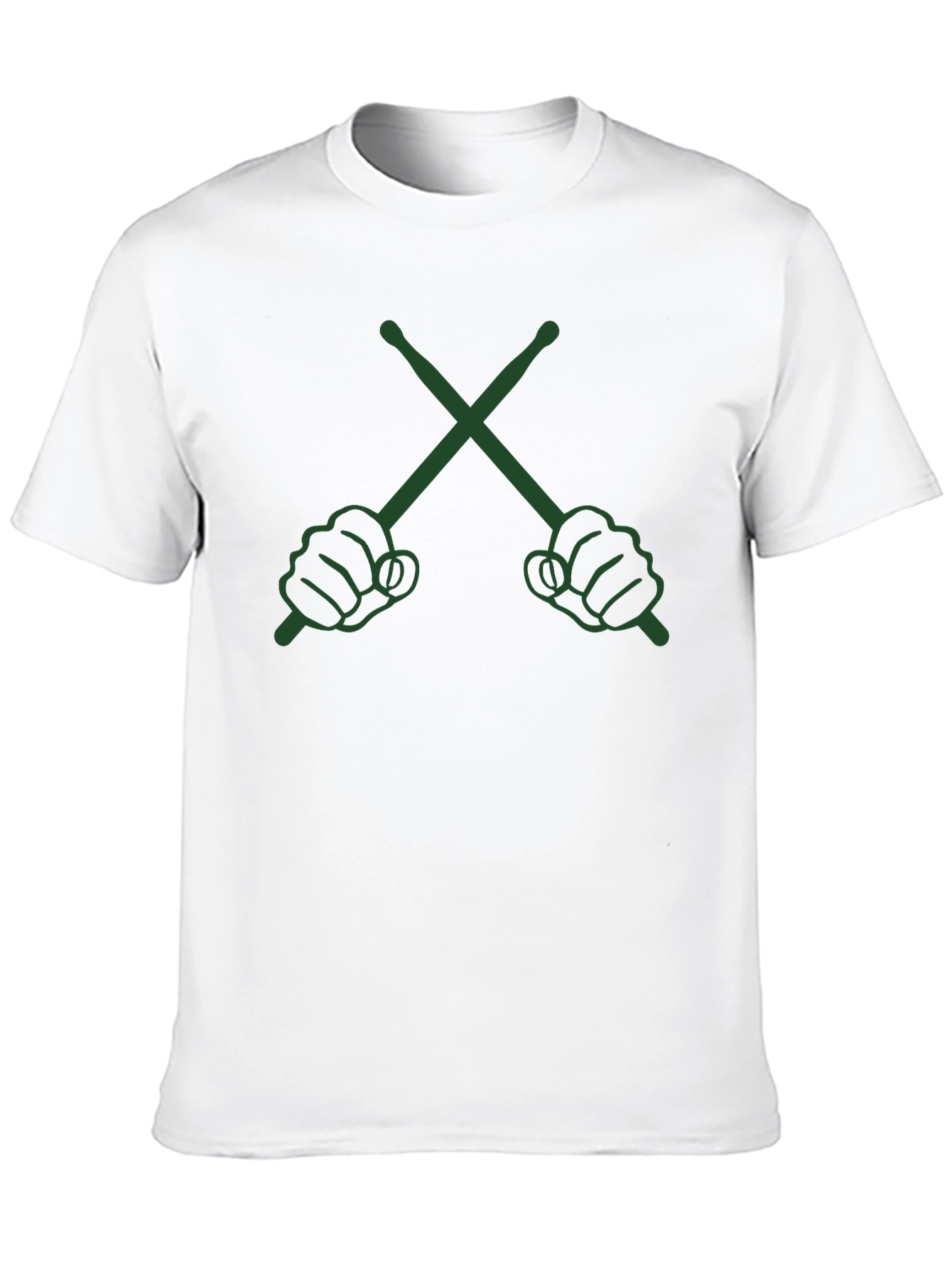Drummers Crossed Sticks Graphic T-Shirt - Black