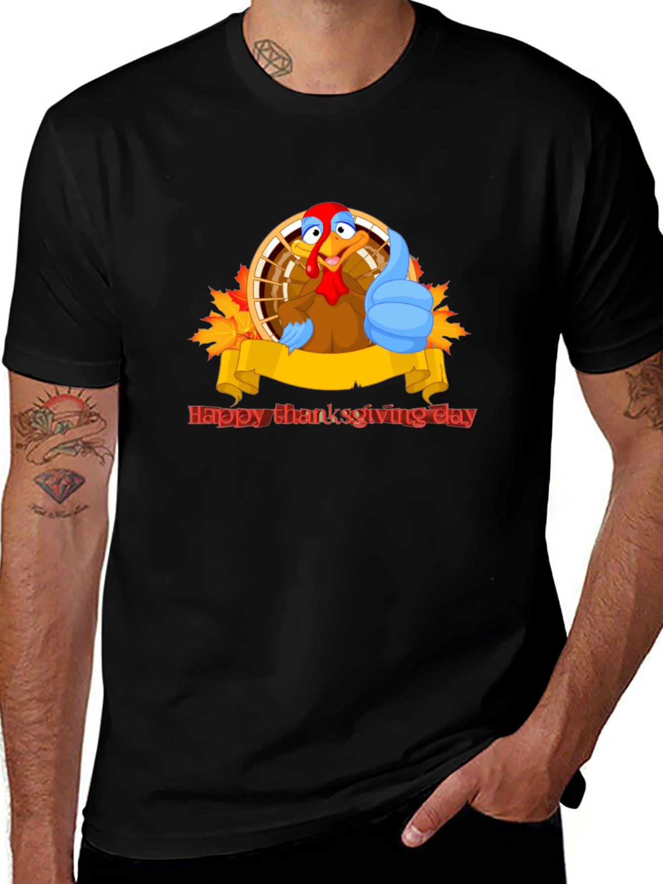 Happy Thanksgiving Turkey Graphic Tee