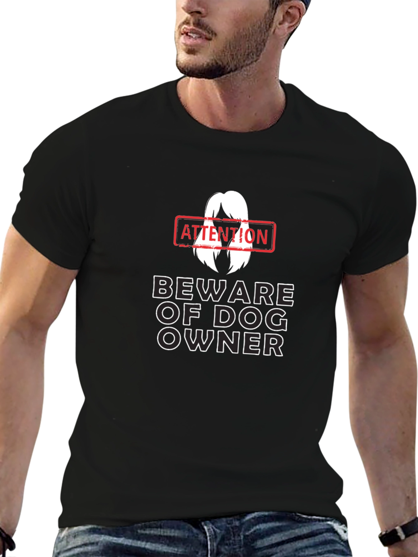 Beware of Dog Owner T-Shirt Funny Dog Lover Tee