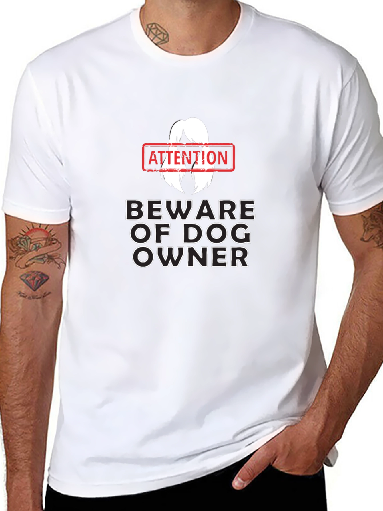 Beware of Dog Owner T-Shirt Funny Dog Lover Tee