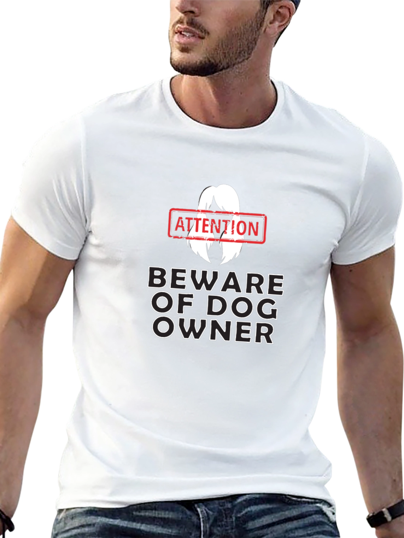 Beware of Dog Owner T-Shirt Funny Dog Lover Tee