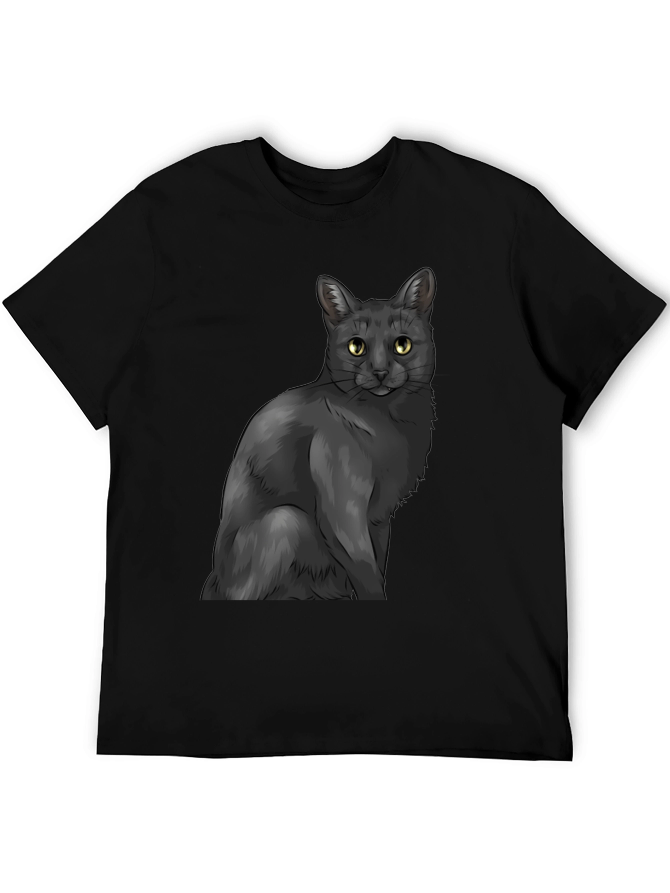 Black Cat Graphic Tee - Mens Stylish Casual Wear