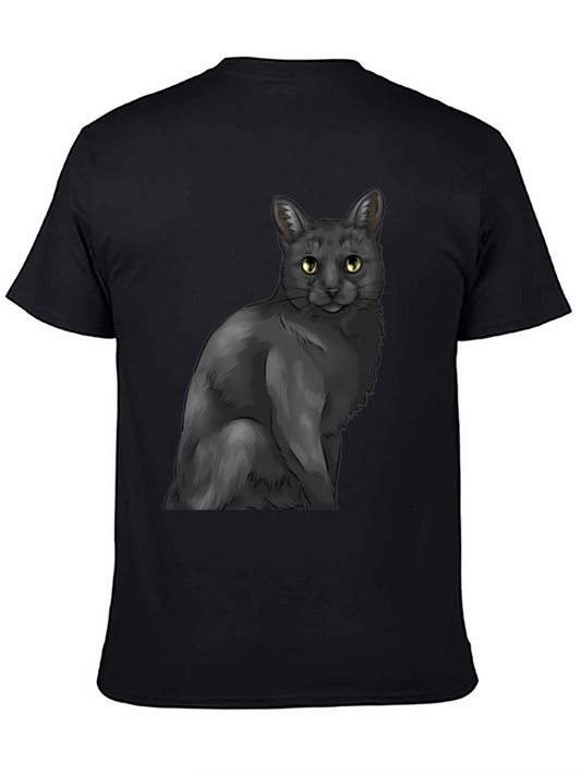 Black Cat Graphic Tee - Mens Stylish Casual Wear