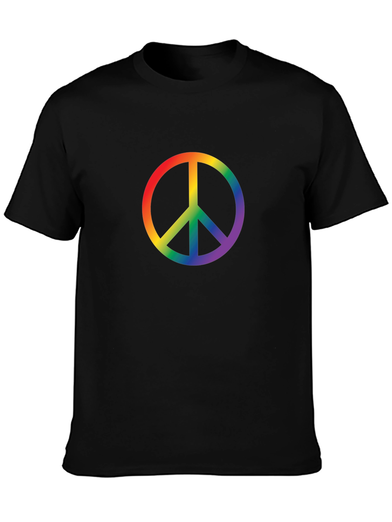 Rainbow Peace Sign Black T-Shirt