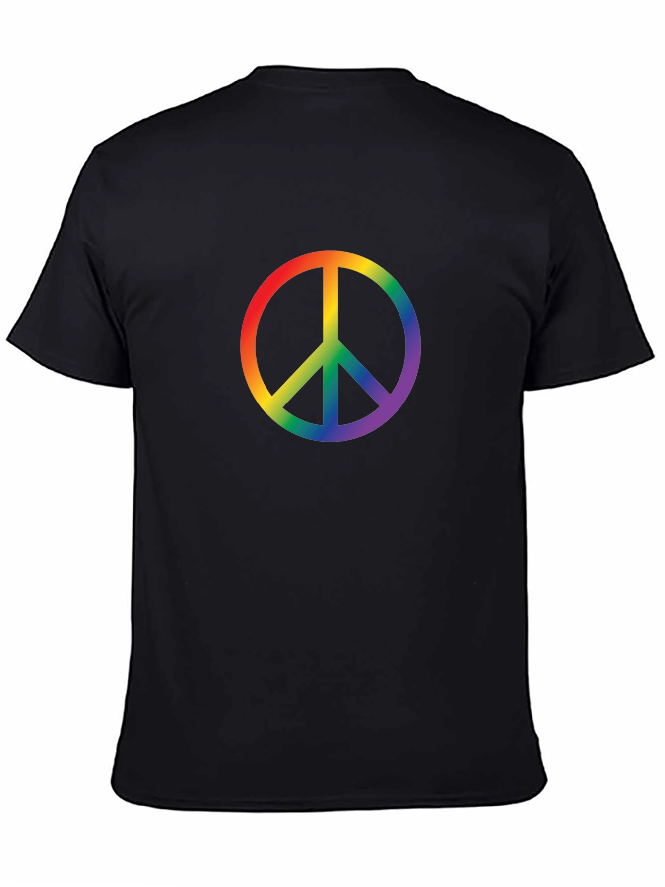 Rainbow Peace Sign Black T-Shirt