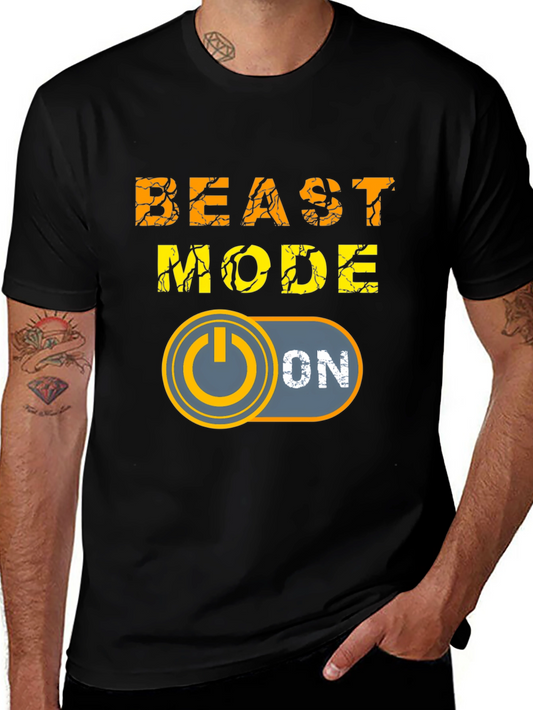 Beast Mode ON Graphic T-Shirt - Motivational Gym Wear