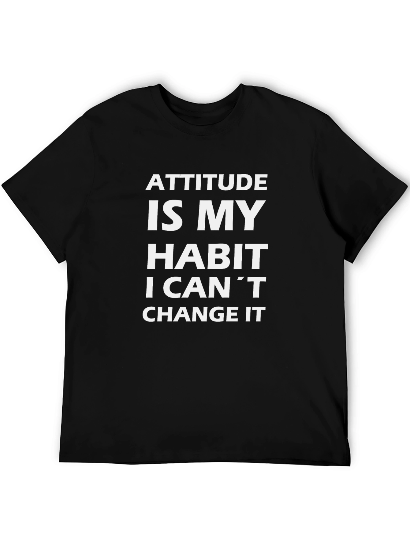 Attitude Habit Black Crew Neck Graphic Tee