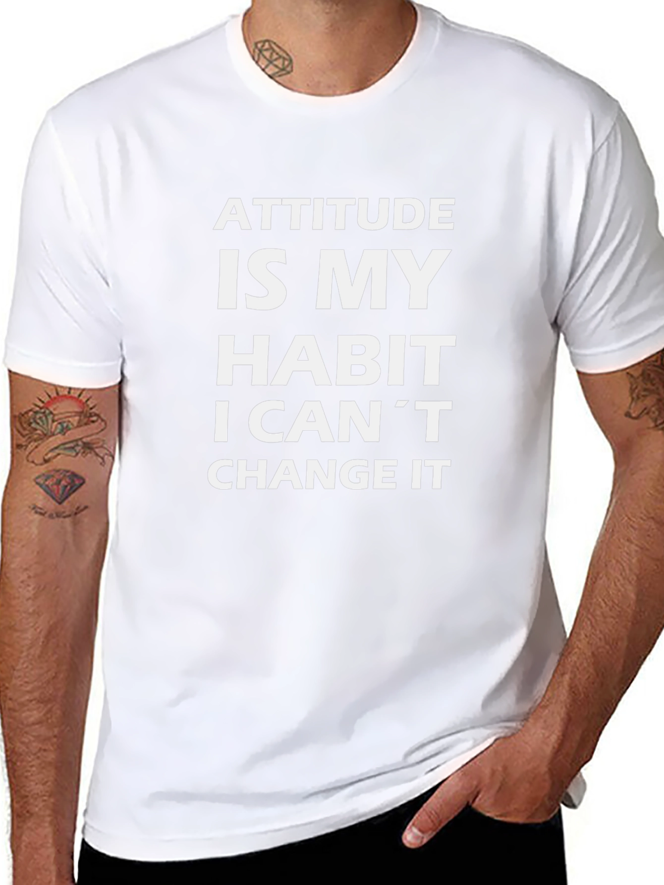 Attitude Habit Black Crew Neck Graphic Tee