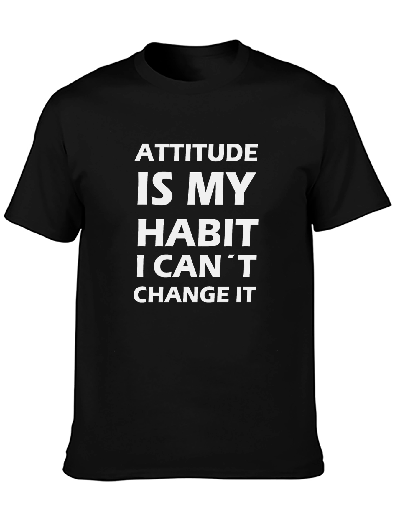 Attitude Habit Black Crew Neck Graphic Tee