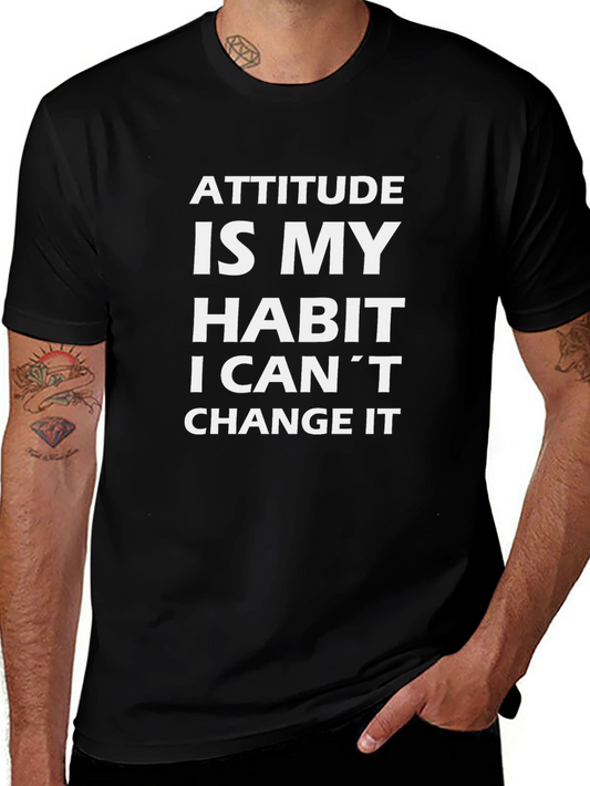 Attitude Habit Black Crew Neck Graphic Tee