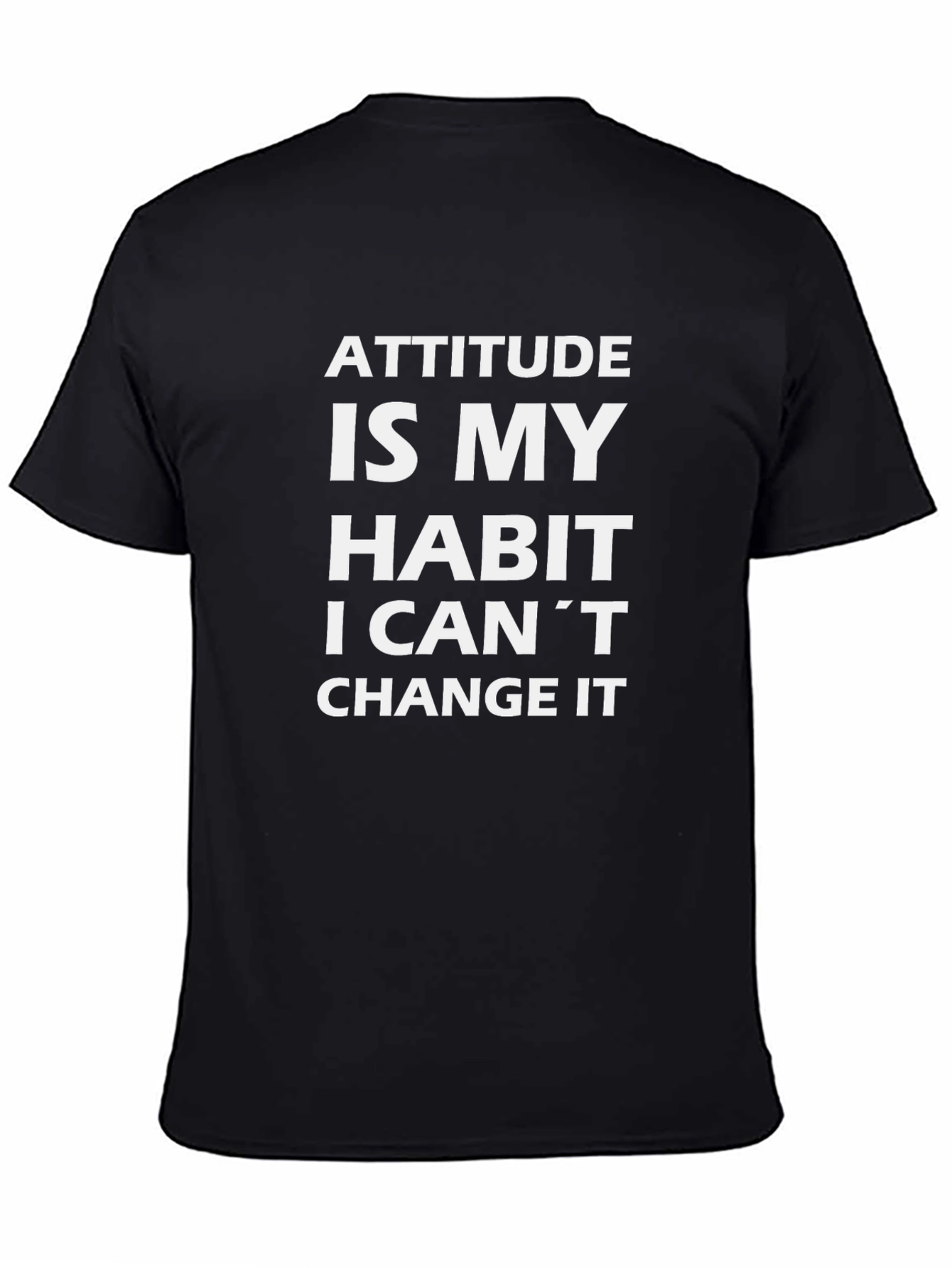 Attitude Habit Black Crew Neck Graphic Tee