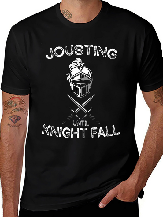 Jousting Until Knight Fall Black Graphic Tee
