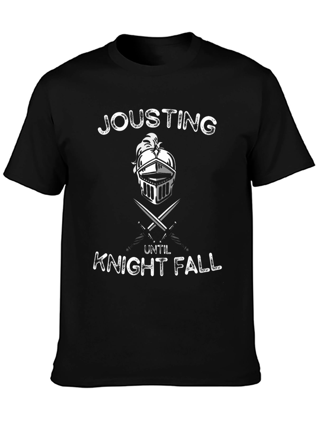 Jousting Until Knight Fall Black Graphic Tee