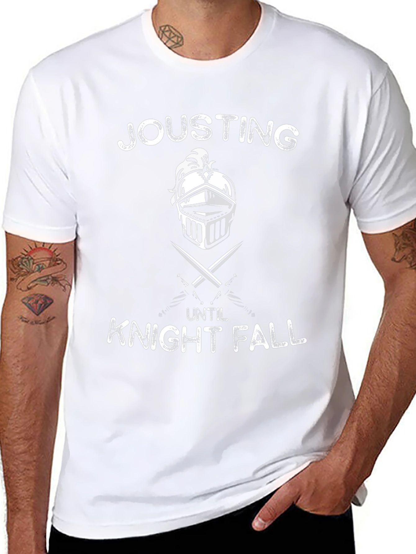 Jousting Until Knight Fall Black Graphic Tee