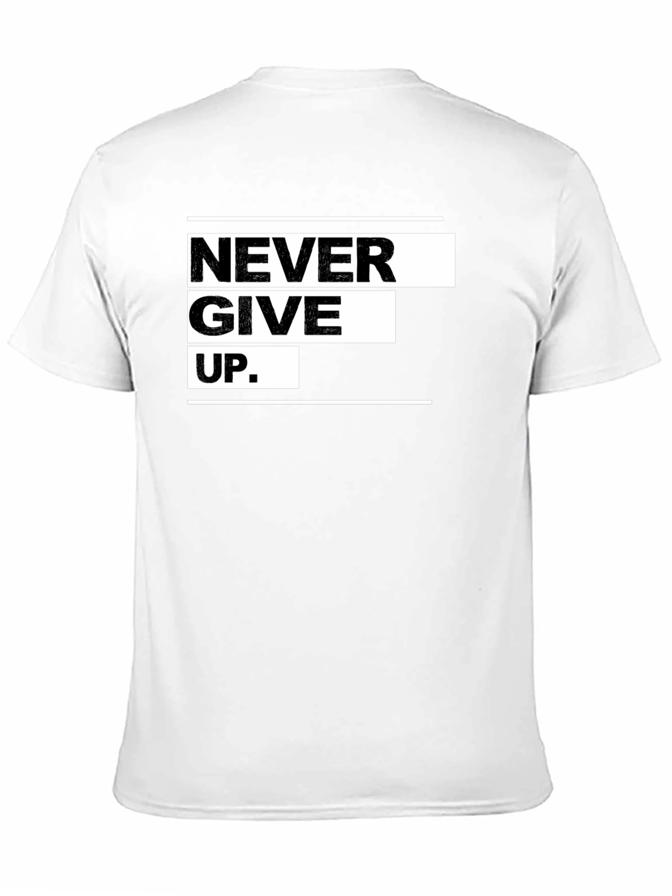 Never Give Up Graphic Black Tee - Motivational Apparel