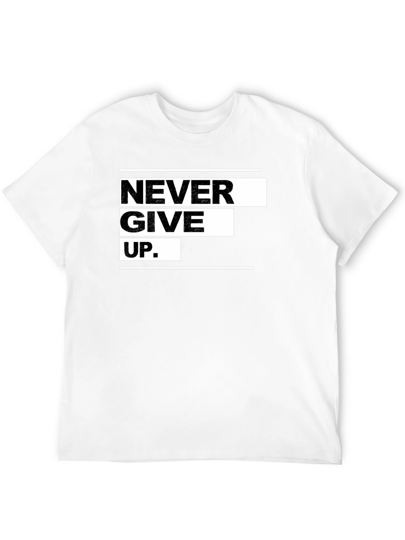 Never Give Up Graphic Black Tee - Motivational Apparel