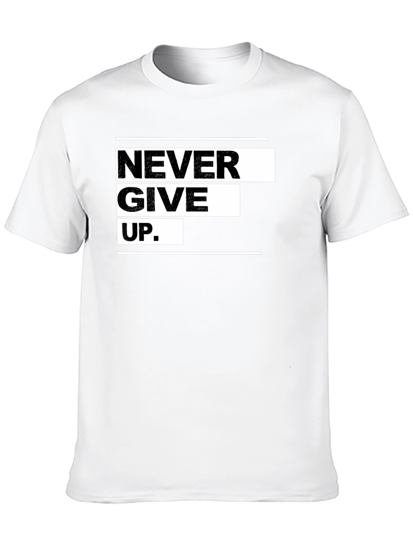 Never Give Up Graphic Black Tee - Motivational Apparel