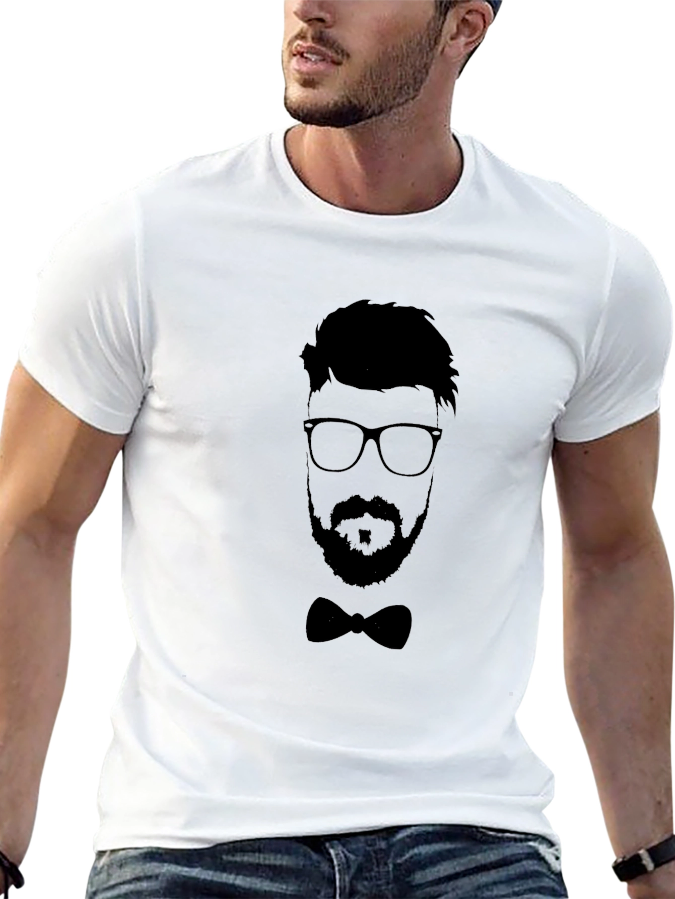 Mens Black Silhouette Graphic Tee - Smart Casual