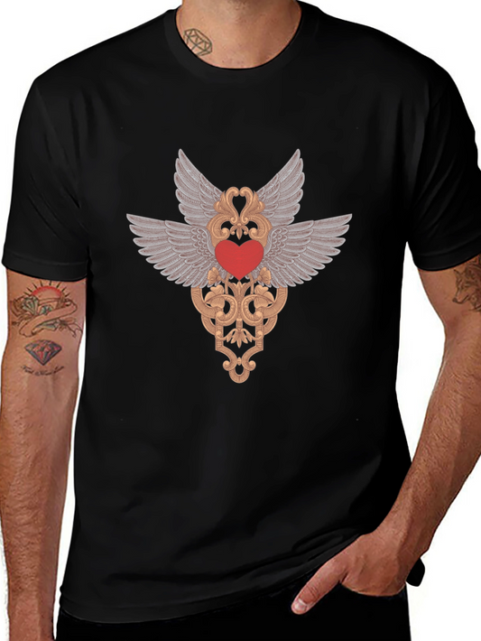 Winged Heart Graphic Tee - Black