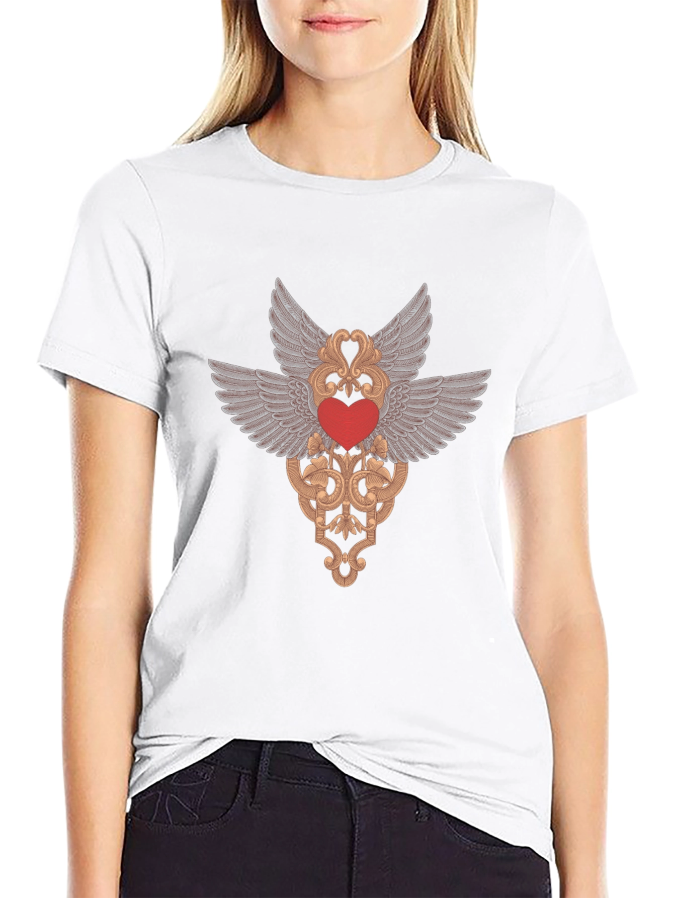 Winged Heart Graphic Tee - Black