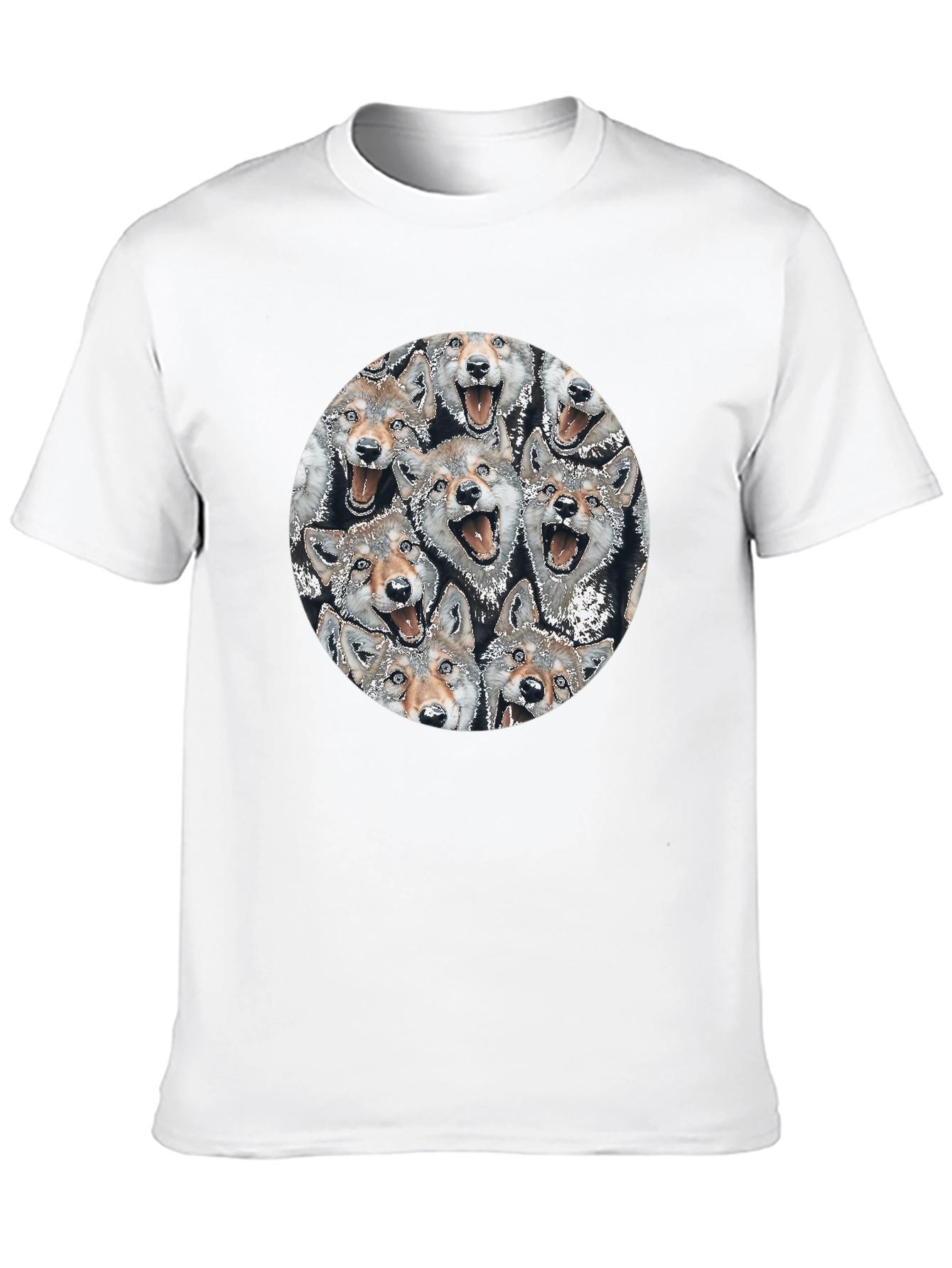 Wolf Pack Circle Graphic Tee - Black