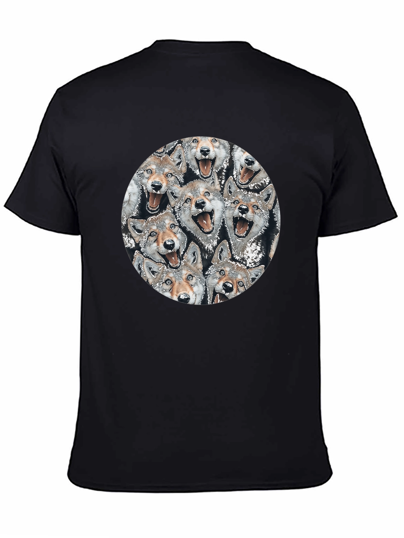 Wolf Pack Circle Graphic Tee - Black