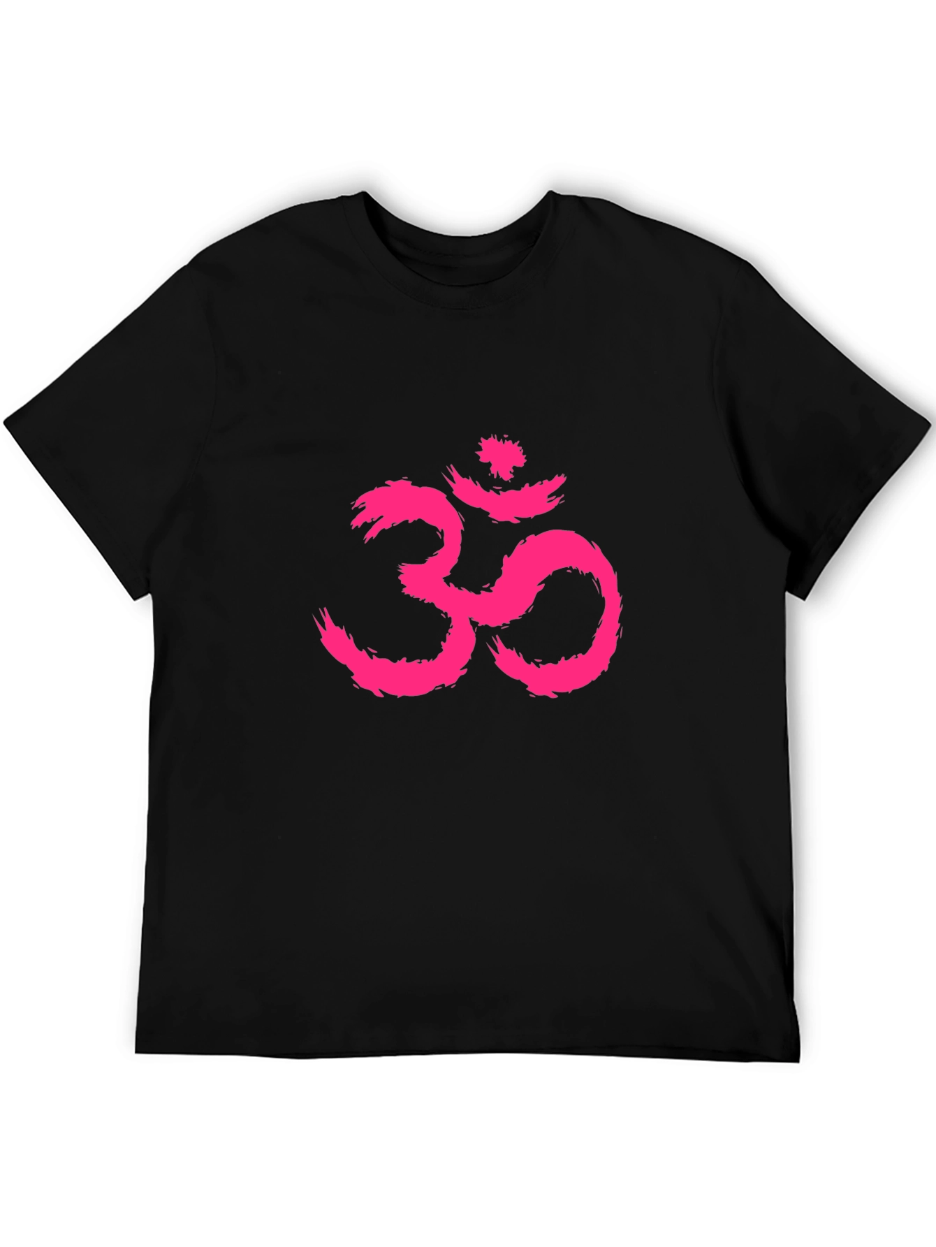 Mens Black T-Shirt with Pink Om Symbol