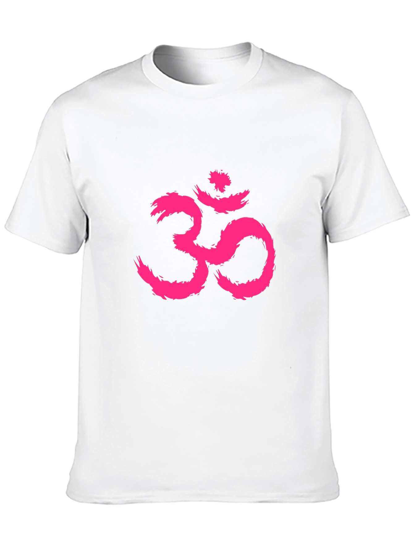 Mens Black T-Shirt with Pink Om Symbol