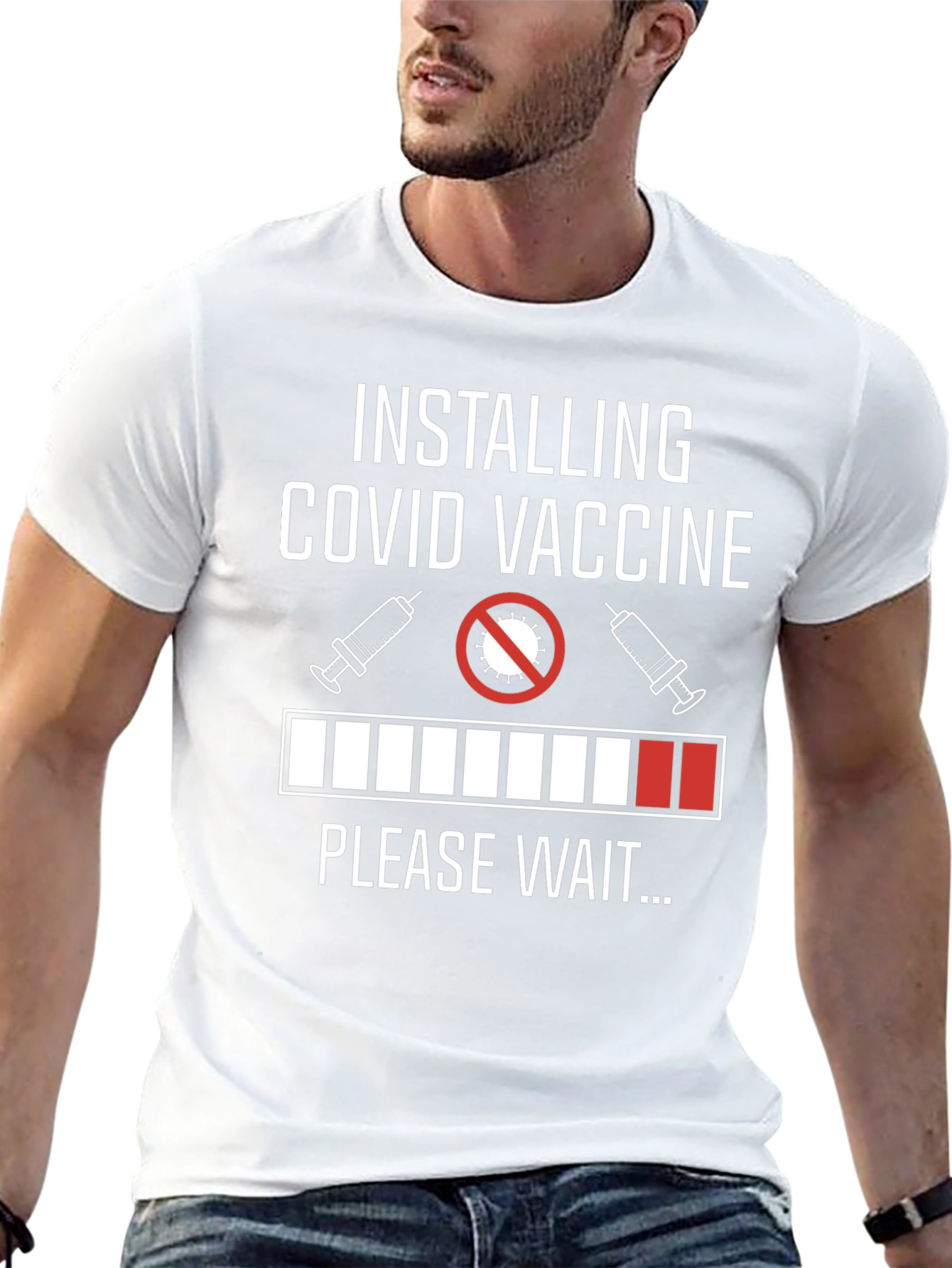 Installing COVID Vaccine Please Wait T-Shirt