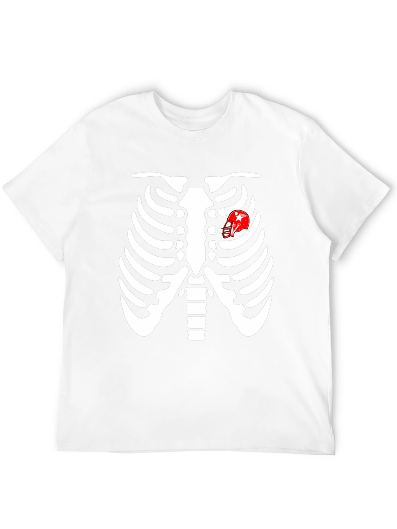 Skeleton Rib Cage Football Heart T-Shirt