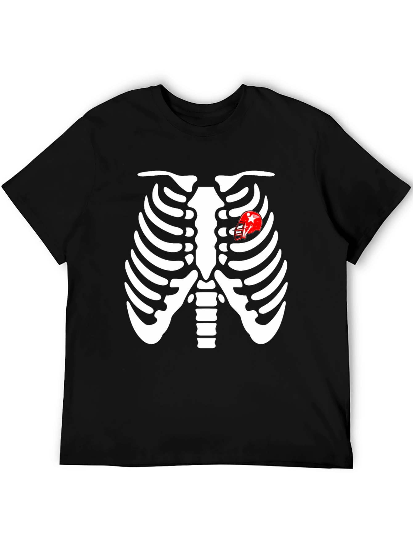 Skeleton Rib Cage Football Heart T-Shirt