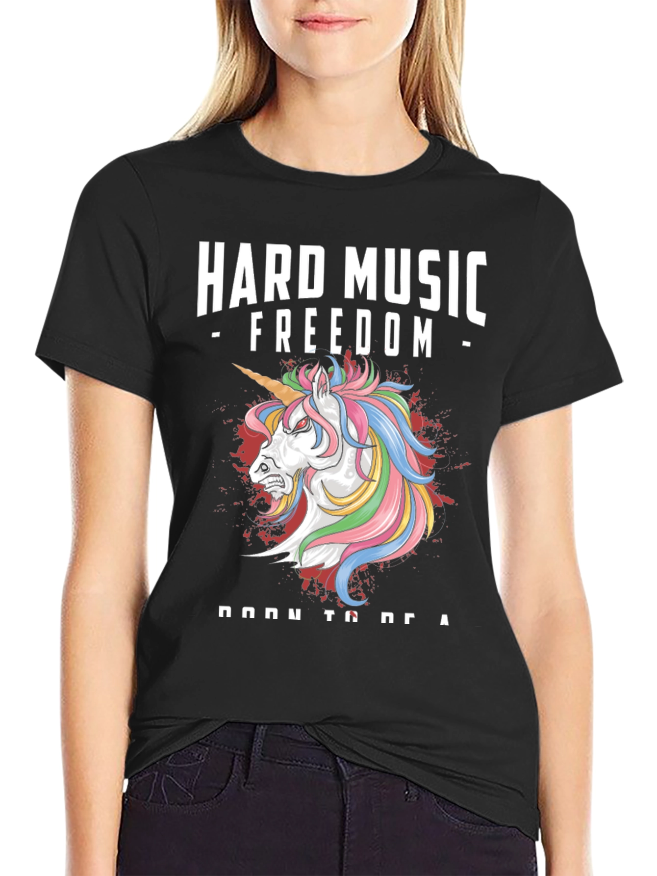 Hard Music Freedom Unicorn Graphic Tee
