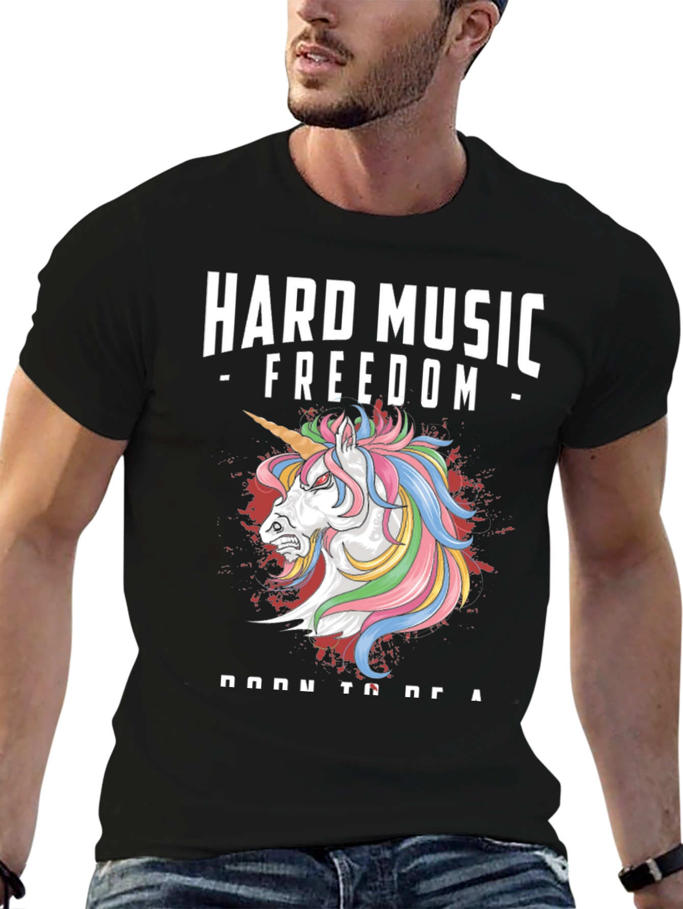 Hard Music Freedom Unicorn Graphic Tee