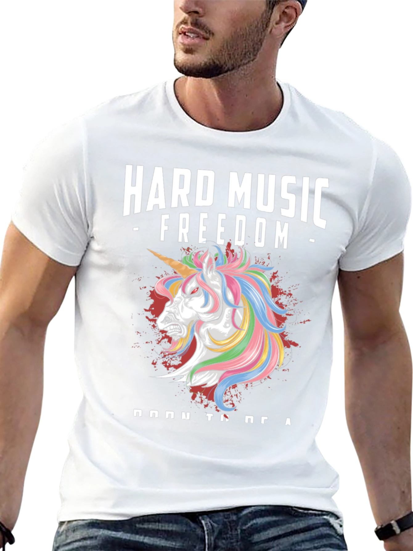 Hard Music Freedom Unicorn Graphic Tee
