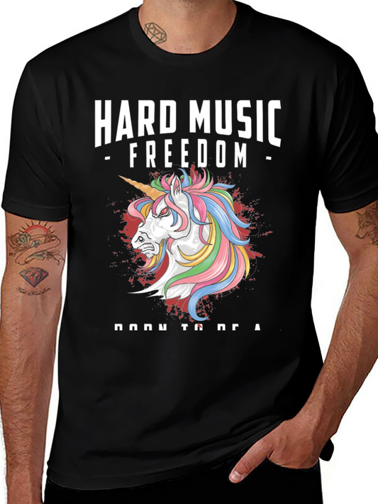 Hard Music Freedom Unicorn Graphic Tee