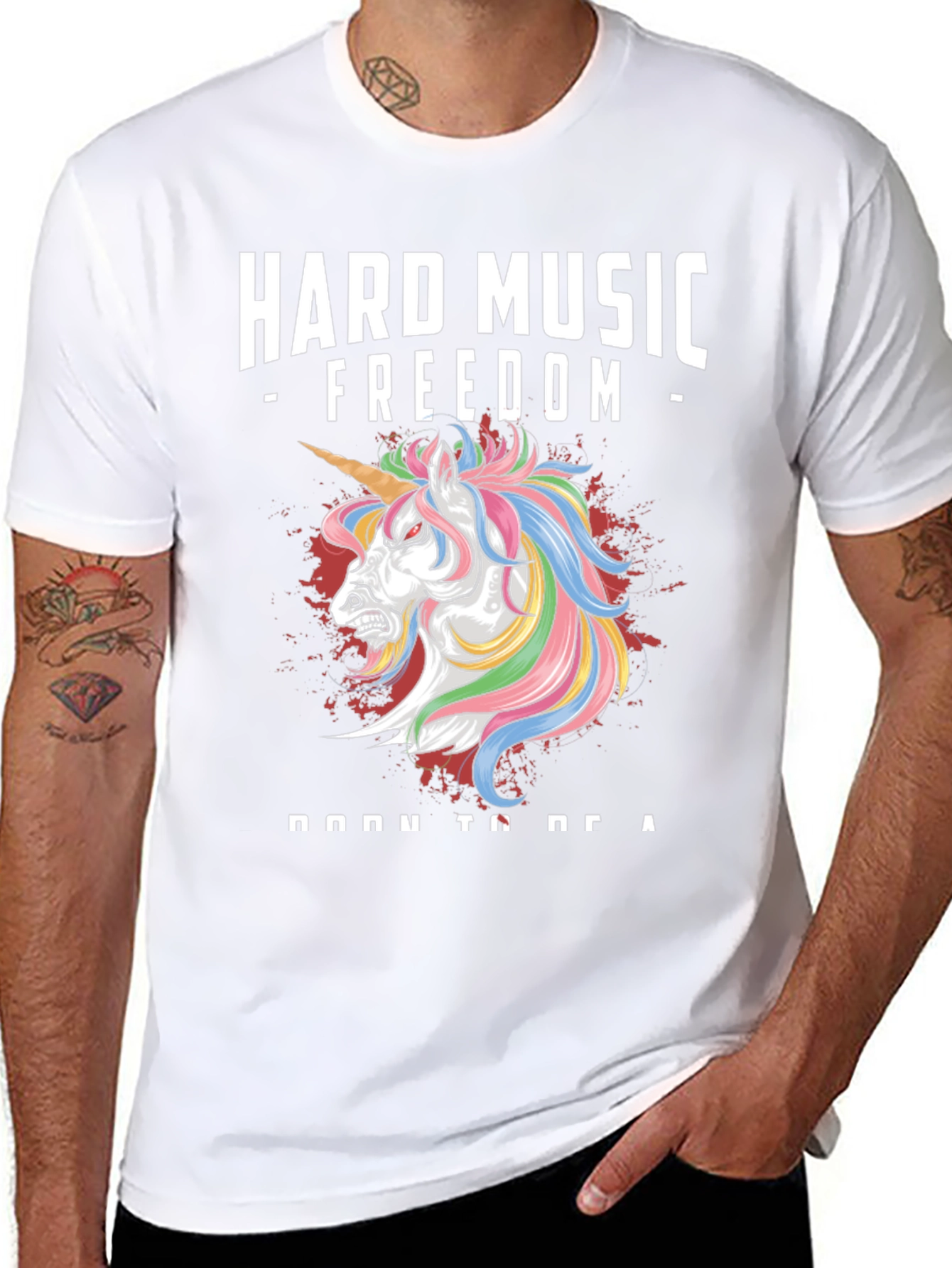 Hard Music Freedom Unicorn Graphic Tee