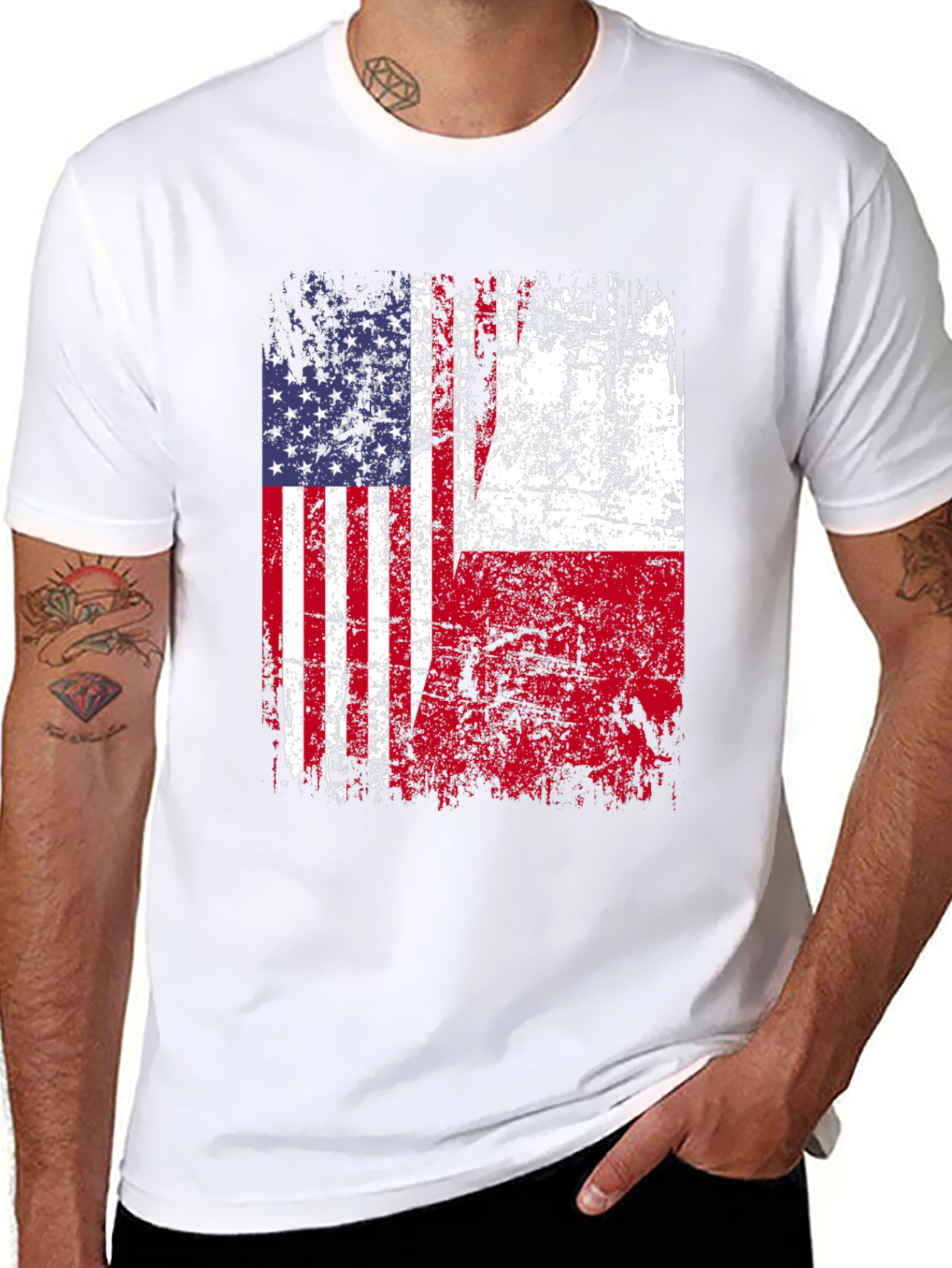 USA & Poland Flag T-Shirt