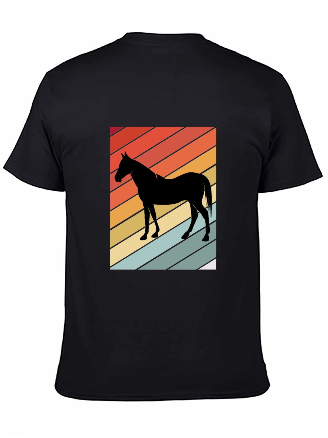 Retro Horse Graphic Tee - Stylish Black T-Shirt
