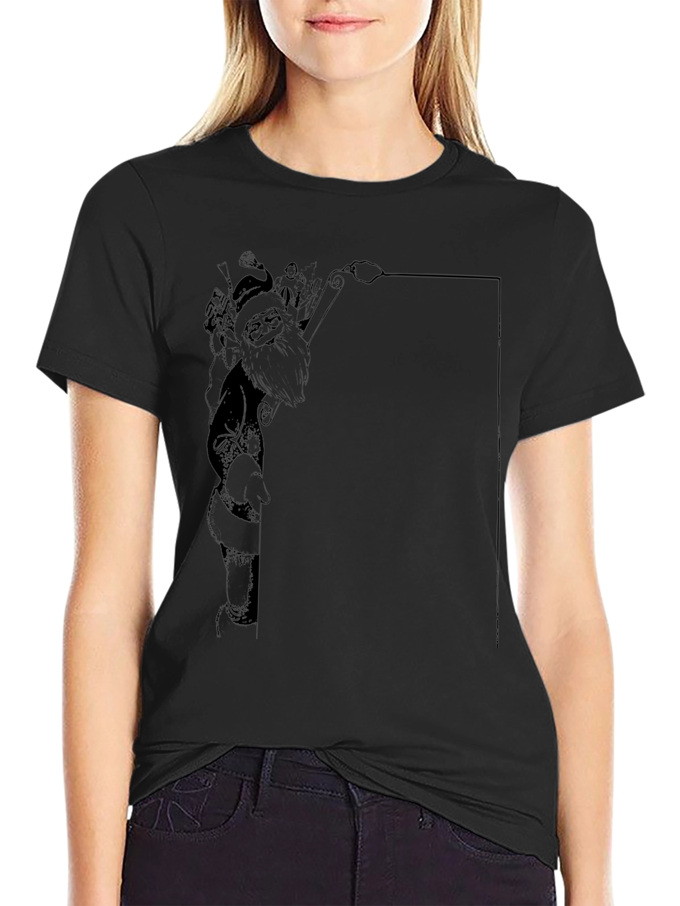Santas List Tee - Black Graphic T-Shirt