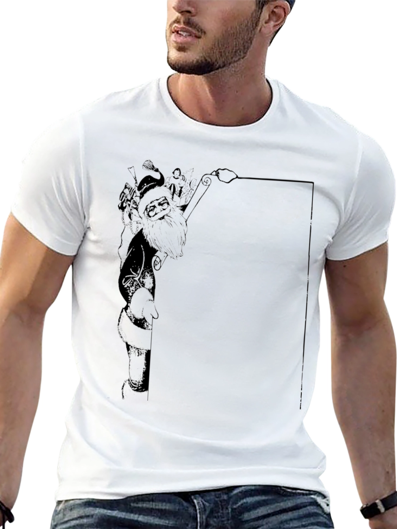 Santas List Tee - Black Graphic T-Shirt