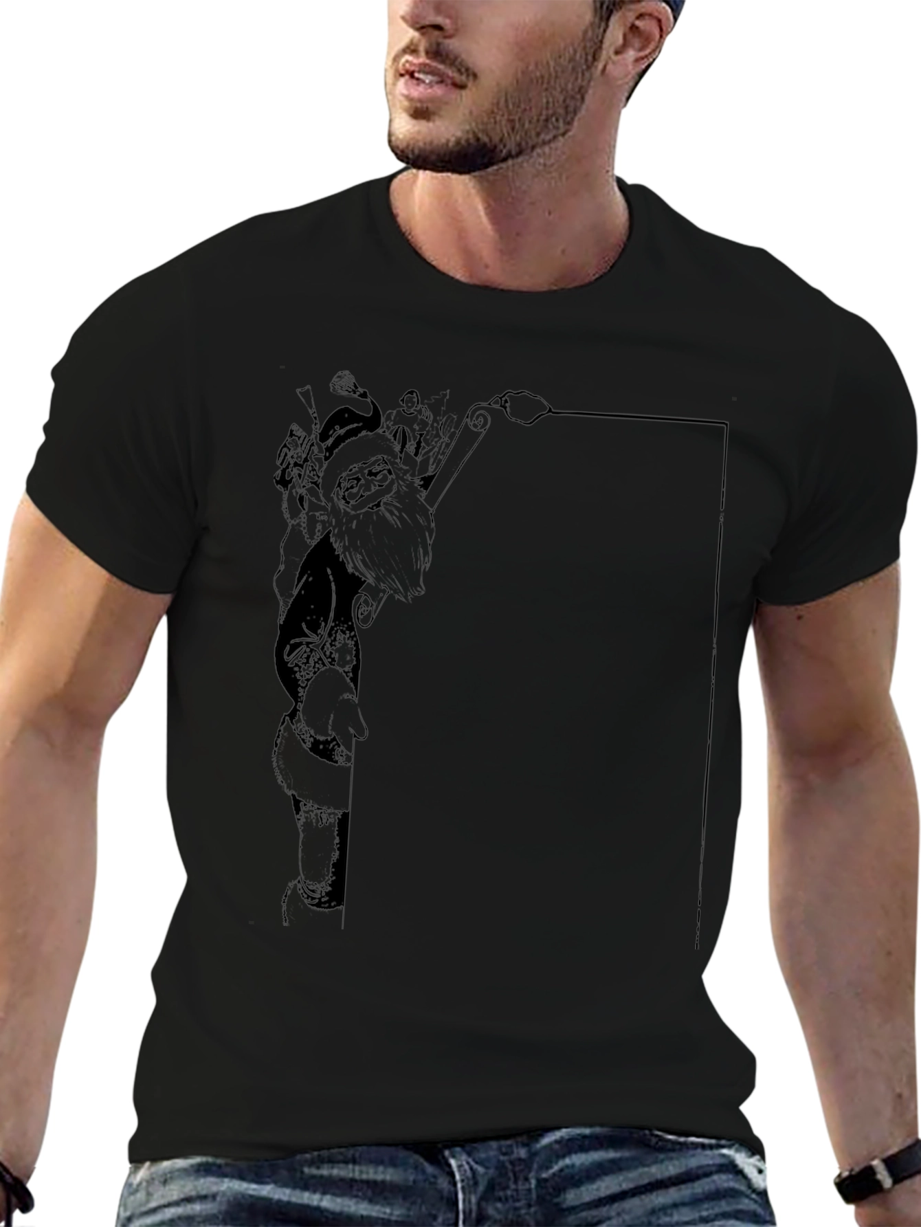Santas List Tee - Black Graphic T-Shirt