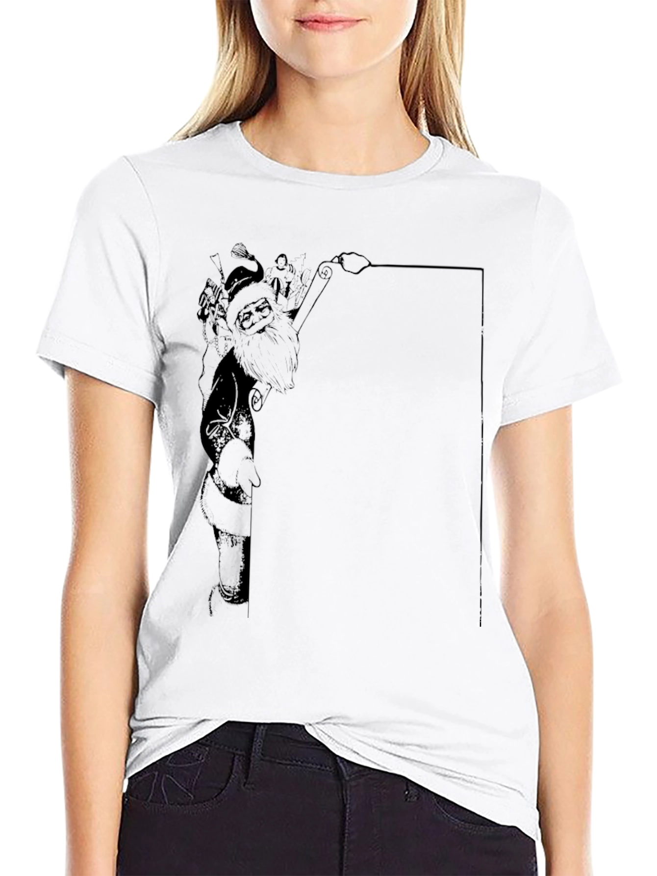 Santas List Tee - Black Graphic T-Shirt