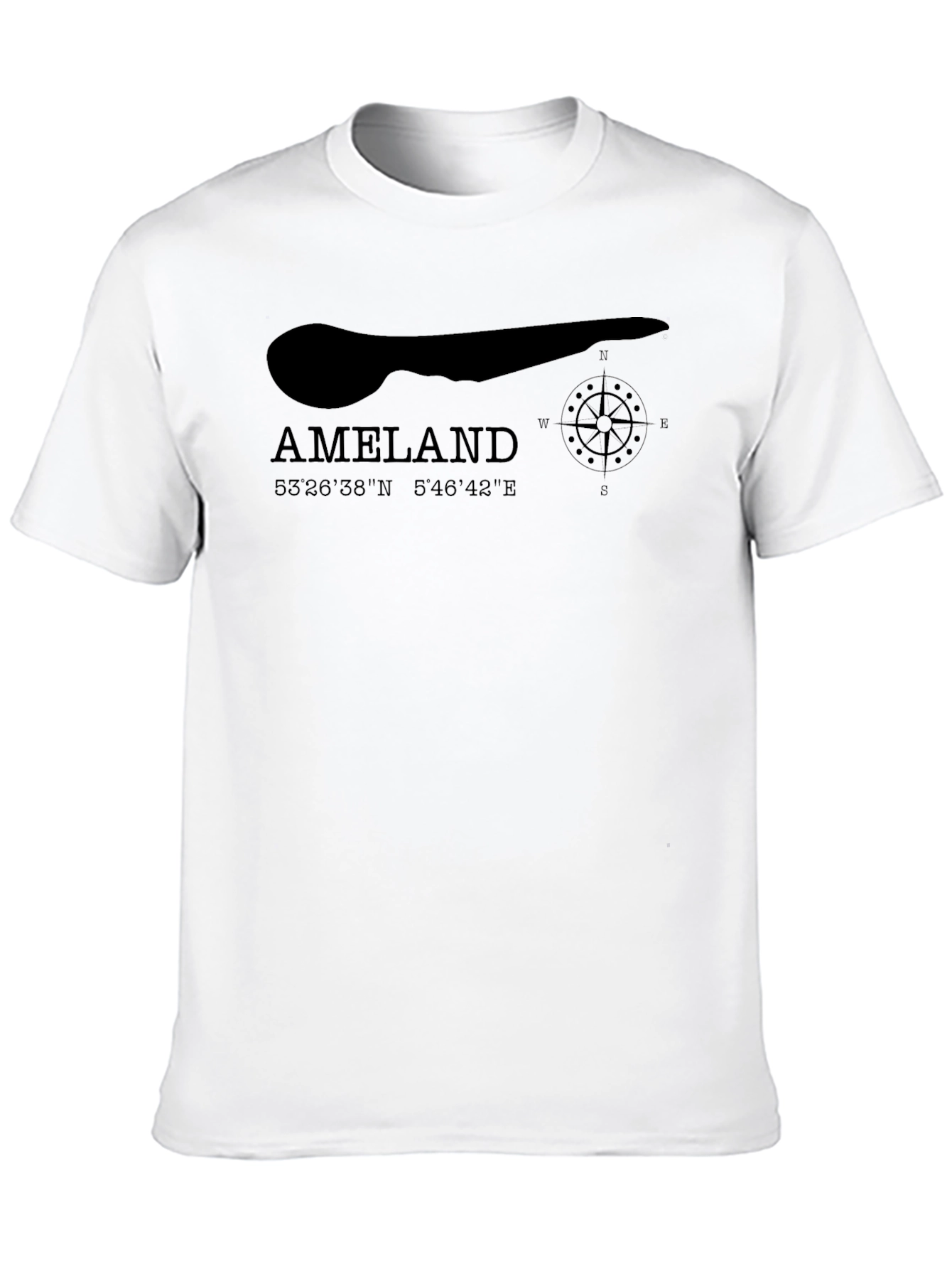 Ameland Island Graphic Tee - Black Cotton T-Shirt