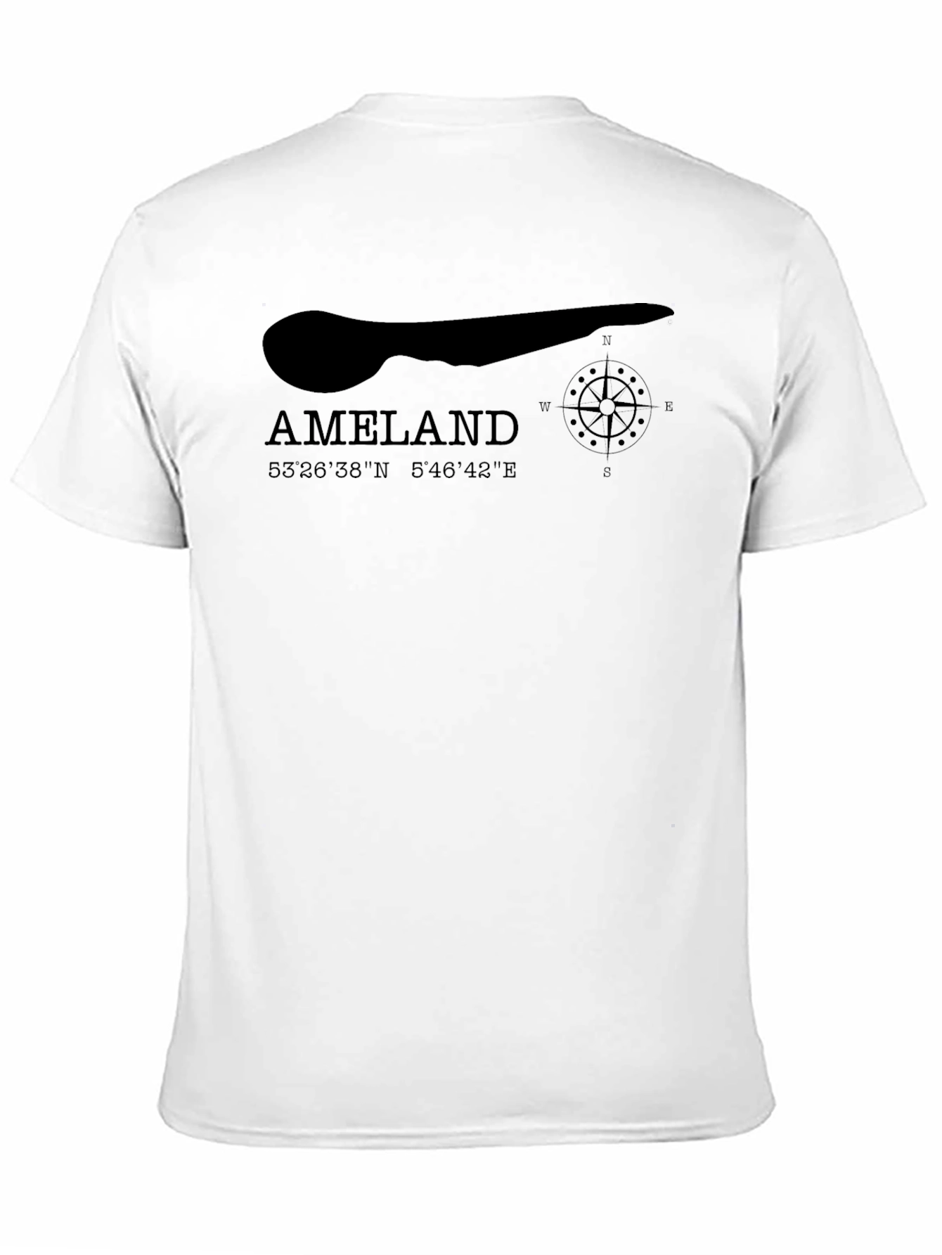 Ameland Island Graphic Tee - Black Cotton T-Shirt