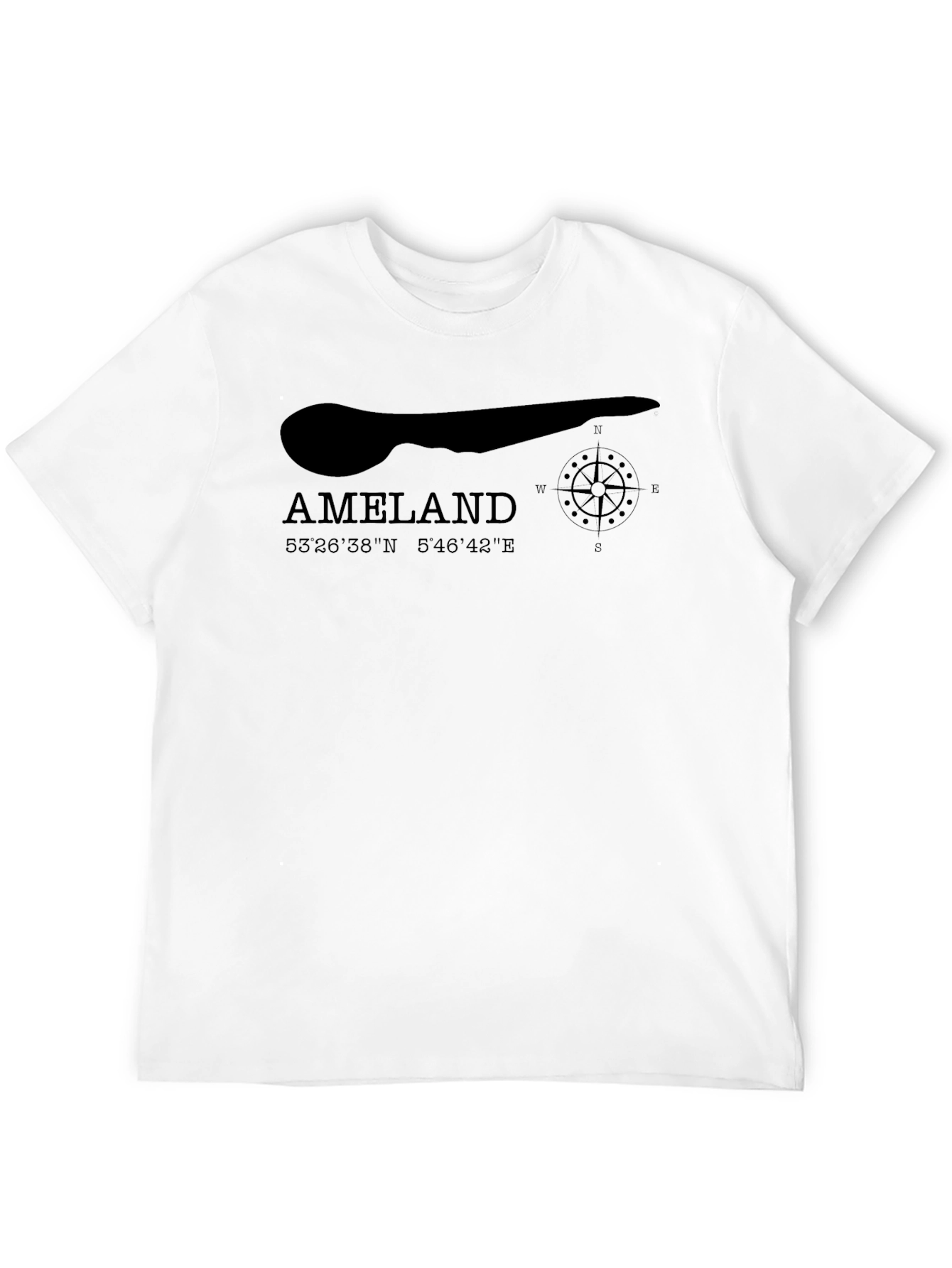 Ameland Island Graphic Tee - Black Cotton T-Shirt