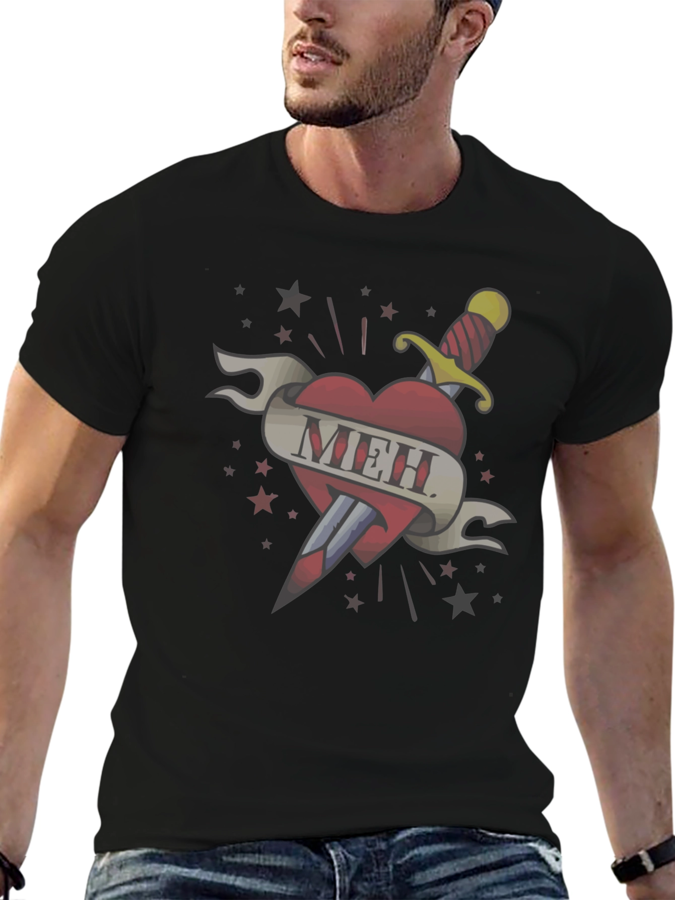 Meh Heart Tattoo T-Shirt